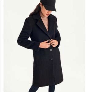 DKNY Black Wool Coat Size 4 NWT